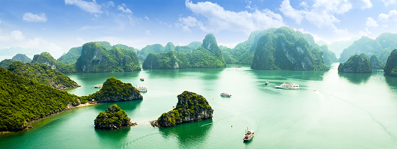 Vackra Halong bukten i norra Vietnam.